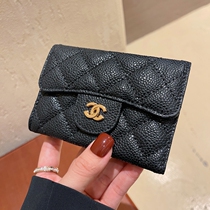 Genuine Leather Key Bag Woman Small And Delicate Caviar Magica Lock Spoon Card Bag Multifunction Buckle Zero Wallet Containing Bag