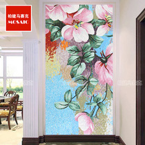 American Individuality Custom Minimalist Blue Art Mosaic cut painting Xuanguan Restaurant Puzzle Tiles Background Wall Mural