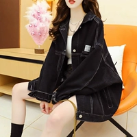 Черная джинсовая модная небольшая куртка для отдыха, коллекция 2023, в западном стиле, подходит для подростков, изысканный стиль