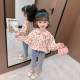 Girls doll collar shirt 23 spring and autumn new baby print tops children 1 cute rabbit shirt spring clothes