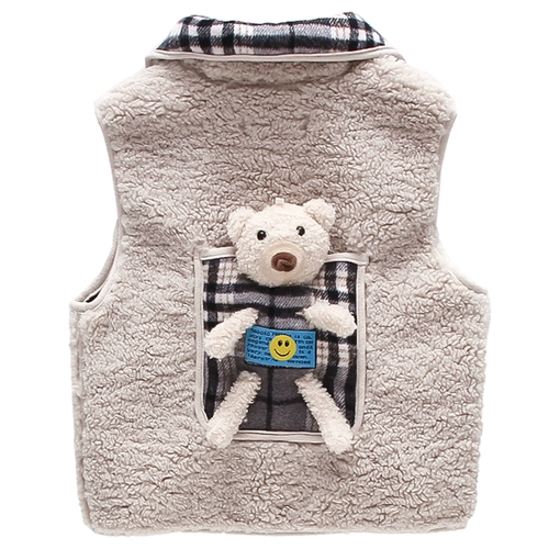 Демисезонный детский модный жилет, с медвежатами, увеличенная толщина