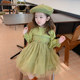 2023 new Korean version of foreign style baby girl Mori lace collar cake gauze skirt spring little girl lady princess skirt