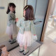 Girls bowknot small fragrance two-piece suit 2022 autumn and winter new small and medium-sized children's Korean version of the mesh skirt trendy