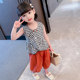 Girls' summer clothes 2022 new suit Korean version of sleeveless children's plaid children's foreign style baby girl fashionable performance clothes