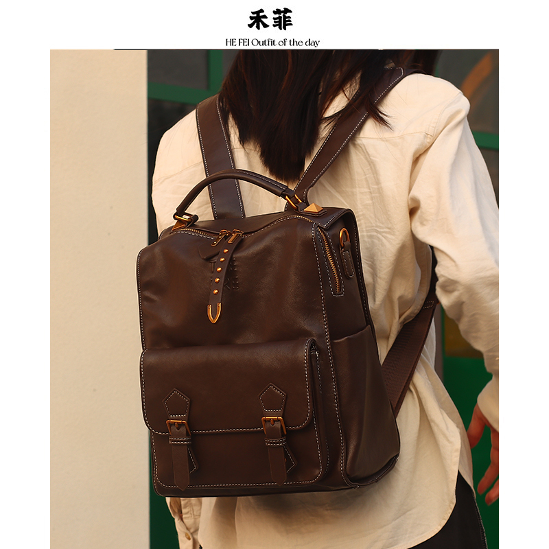 He Fei Pretty Girl2025 New Retro British Style Versatile College Student Backpack Large Capacity Backpack for Women He Fei Pretty Girl2025 New Retro British Style Versatile College Student Backpack Large Capacity Backpack for Women