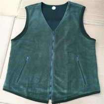 Diu Diu Mens Olive Green zipper Cardigan V-neck vest velvet vest Waistcoat