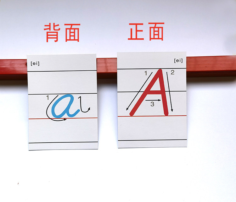 26 English letters card phonetic symbols double-sided English abc uppercase and lowercase people teach handwriting natural spelling teaching aids