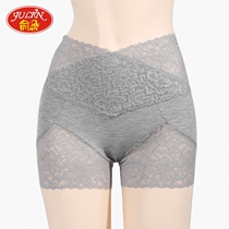 High-waisted lace safety pants anti-gleaned summer leggings womens shorts insurance pants underwear two-in-one flesh color