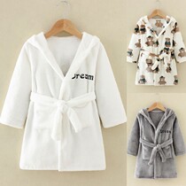 Childrens clothing children bathrobes sleeping robes thickened flannel with children coral suede pyjamas boys girls winter home clothes