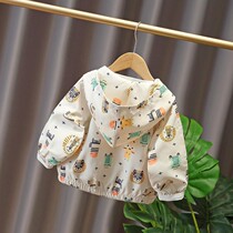 Male and female childrens jacket 2022 Spring and autumn new Korean version Childrens foreign air Lianhood blouses baby boomer baby booby-baby clips