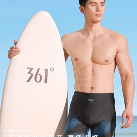 361莱卡竞速泳裤男士2025新款成人青少年五分专业及膝游泳裤装备