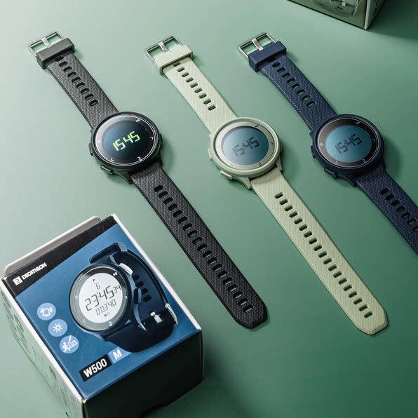 迪卡侬电子表男中学生防水W500运动手表女儿童闹钟青少年潮流CSH5