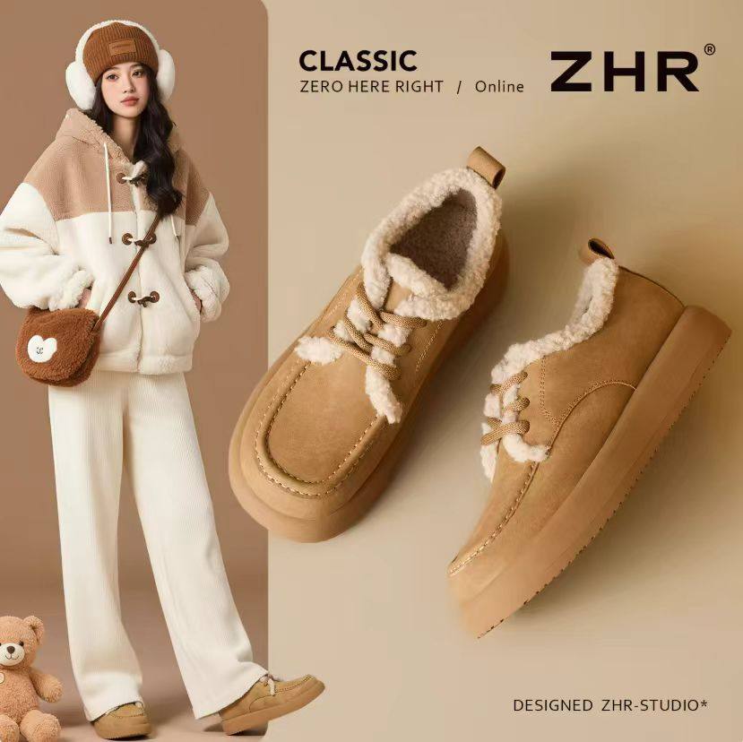 【59元合集】ZHR清仓特价加绒雪地靴女秋冬保暖毛毛靴短靴断码