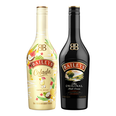 百利甜酒baileys椰菠味750mL+原味700mL奶油力娇酒组合洋酒