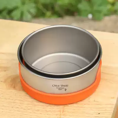 Coe shield outdoor camping pure titanium single portable anti-hot insulation single-layer titanium bowl combination silicone set Bowl picnic Bowl