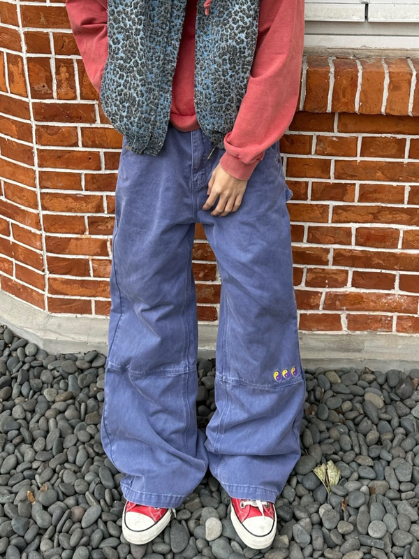 Dufgdc Moleskin Vintage Blue Work Pants Tai Chi Vintage Master Work Pants