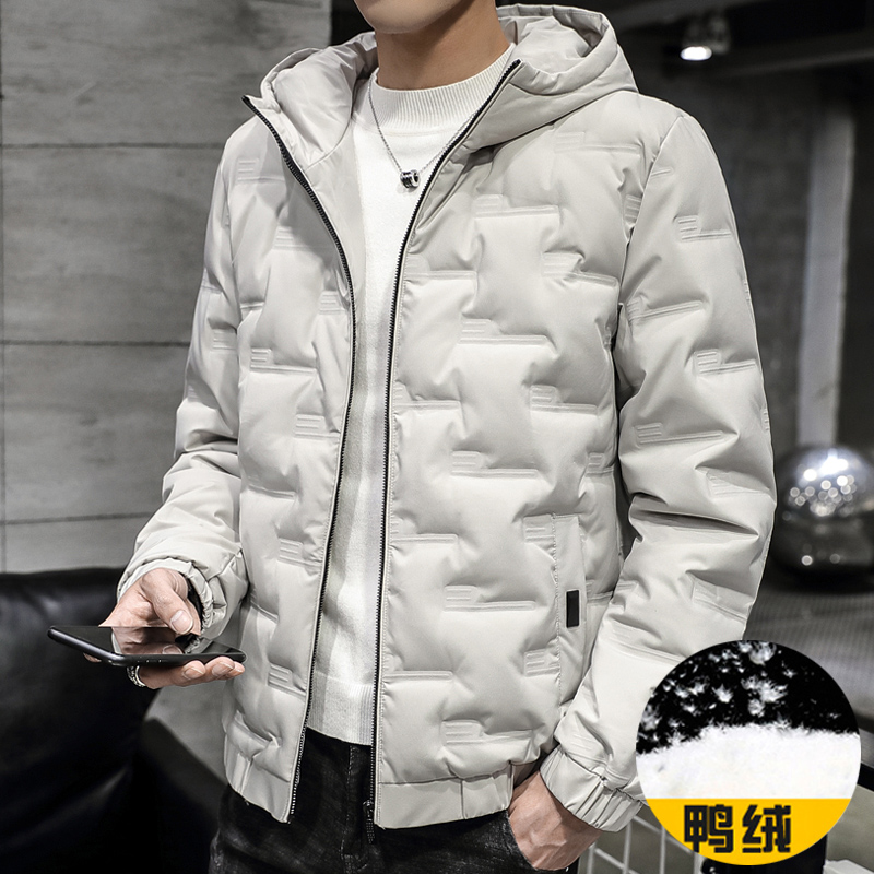 Winter down clothes men's 2020 new 100 hitchhiking signs warm and thickened windproof jacket light and thin men's winter clothes