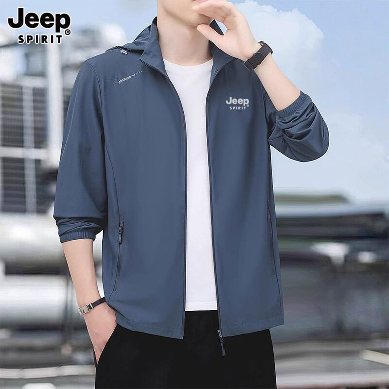 Jeep 2025 New Sun Protection Clothing Men's Summer Anti-Uv Jacket Thin Outdoor Fishing Casual Wear