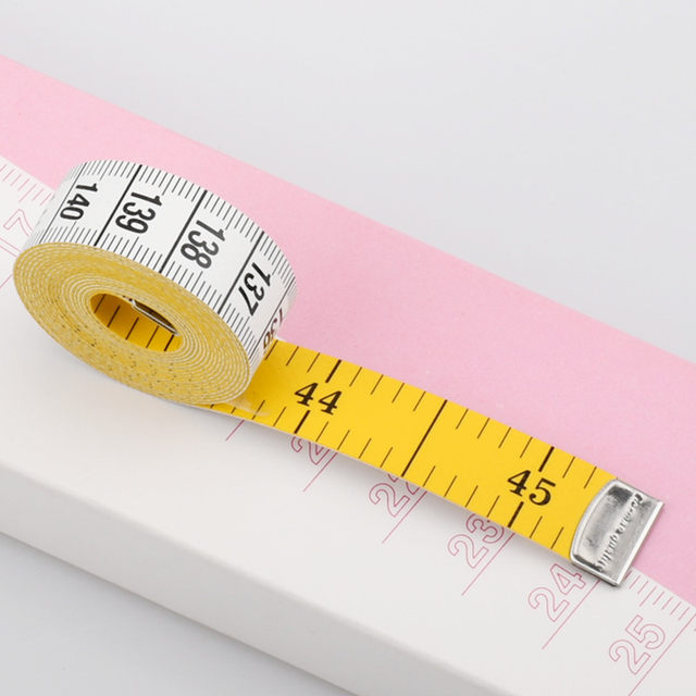 High-quality yellow and white commercial tape measure, clothing measuring ruler, soft ruler, commercial ruler for measuring clothes, waist and bust