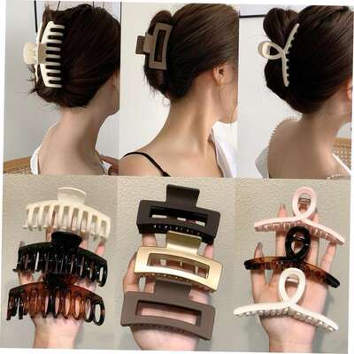 Hot Sale Solid Color Claw Clip Large Barrette Crab Hair1