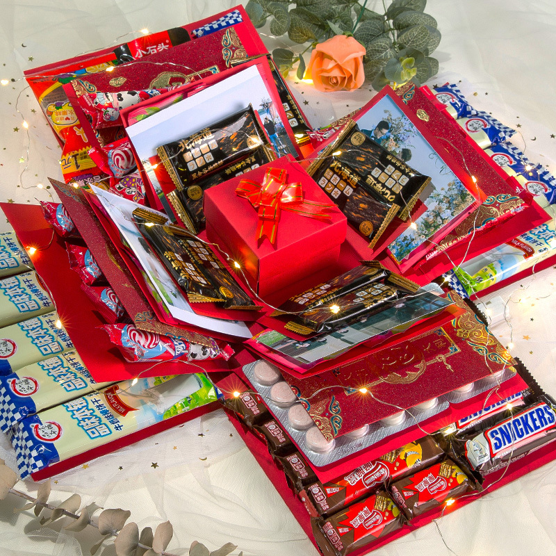 Creative Internet-Famous Five-Layer Explosion Gift Box Set, Multi-Layer Blind Box, Handmade Surprise Birthday and Holiday Gift for Christmas Creative Internet-Famous Five-Layer Explosion Gift Box Set, Multi-Layer Blind Box, Handmade Surprise Birthday and Holiday Gift for Christmas