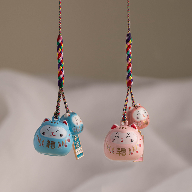 Net Red New Lucky Cat Mobile Phone Chain Ornament Cute Japanese Bell Mobile Phone Bag Pendant Mobile Phone Jewelry Gift