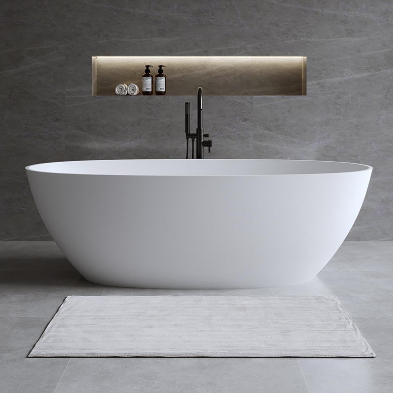 Artificial Stone Bathtub Oval One-Piece Independent Home Small Apartment B&B Hotel Pmma Polymer Double Bathtub