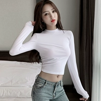 Белый, высокий воротник