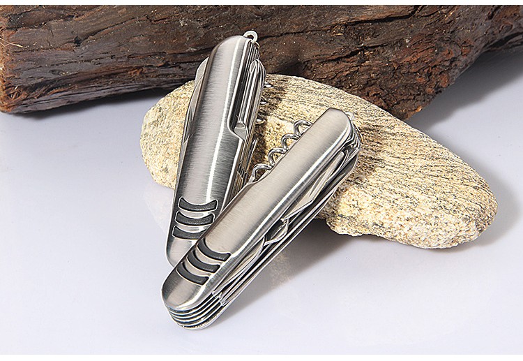 Đa chức năng thép không gỉ đa mục đích công cụ cầm tay folding knife Thụy Sĩ army knife 11 mở cắm trại ngoài trời công cụ quà tặng