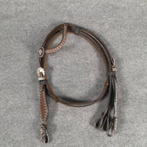 Imported Western carved cow single-ear leather water-rein American two-piece set water-rein equestrian Canary harness 1103