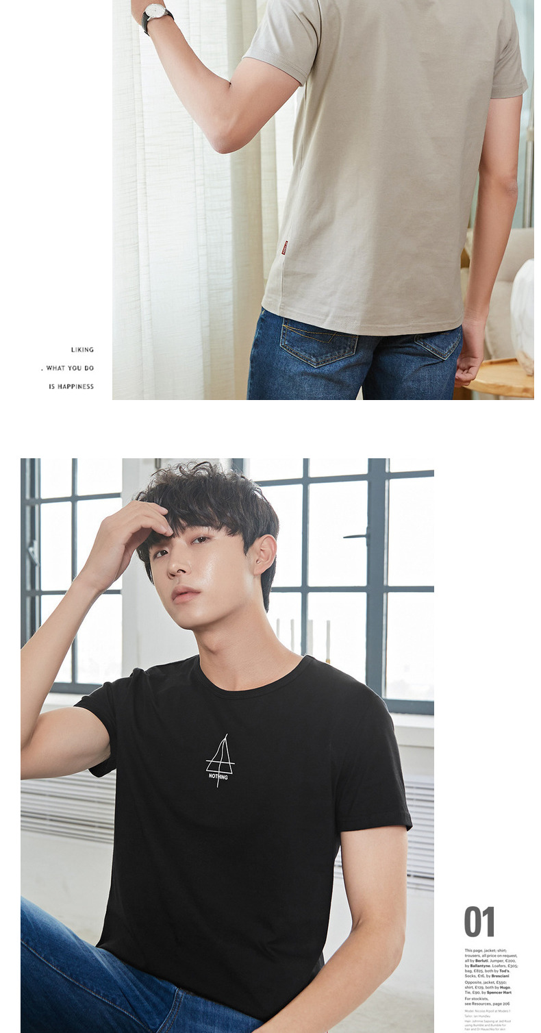 Quần áo Tiancheng 2019 Mùa hè mới dành cho nam Áo thun ngắn tay Xu hướng áo sơ mi nhỏ Hàn Quốc Cotton cổ tròn nửa tay áo thun áo polo nam hàng hiệu