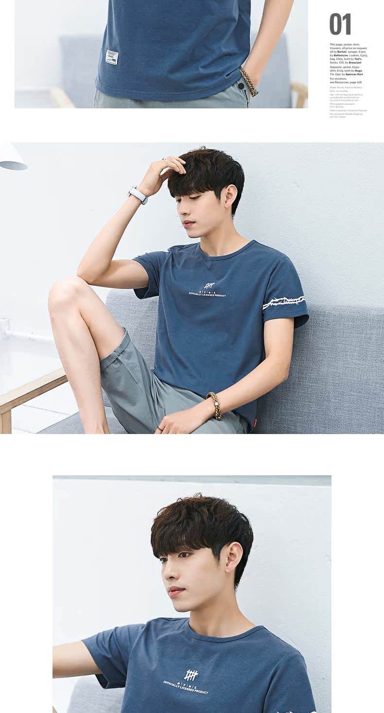 Quần áo Tiancheng 2019 hè mới nam ngắn tay áo thun cổ tròn in cotton cá tính xu hướng áo thun nửa tay áo ba lỗ nam