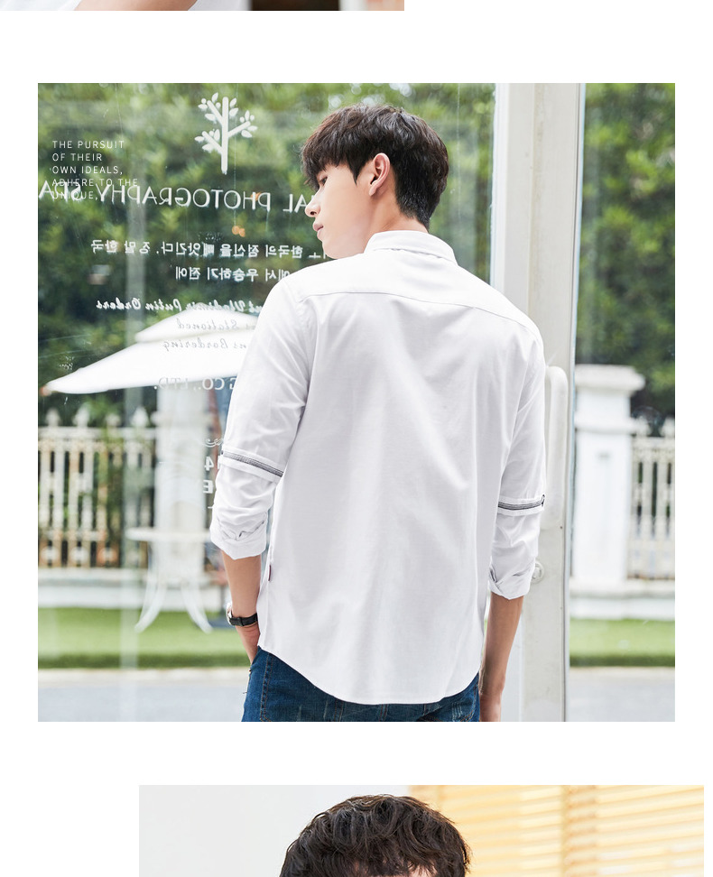 Quần áo Tiancheng 2019 xuân mới áo dài tay nam xu hướng phiên bản Hàn Quốc đẹp trai cổ áo thêu cổ áo trẻ trung áo sơ mi nam kẻ sọc