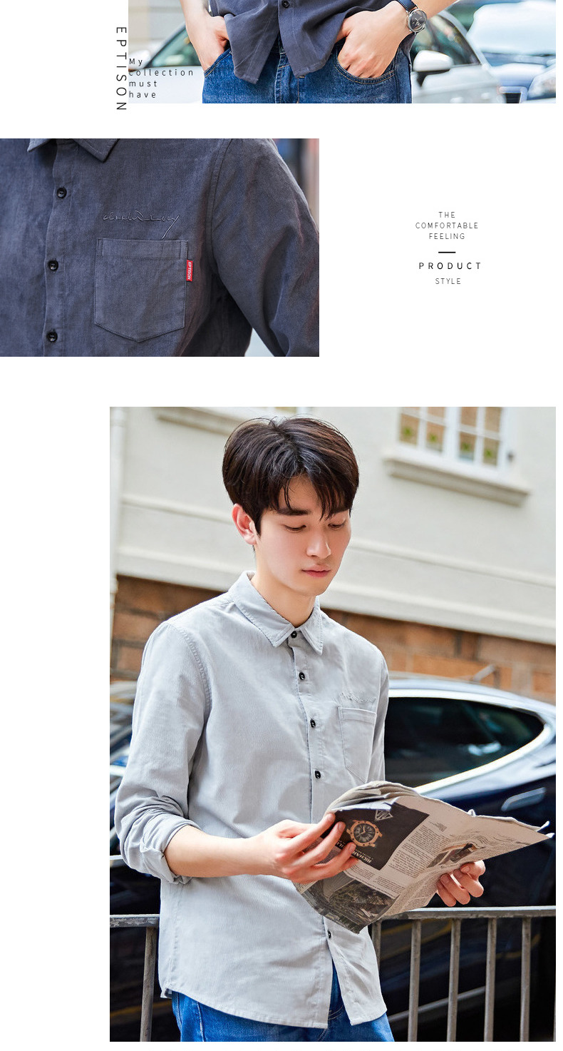 Quần áo Tiancheng 2019 xuân mới nam áo khoác nhung dài tay áo sơ mi Hàn Quốc xu hướng cotton mỏng giải trí áo sơ mi kiểu hàn quốc