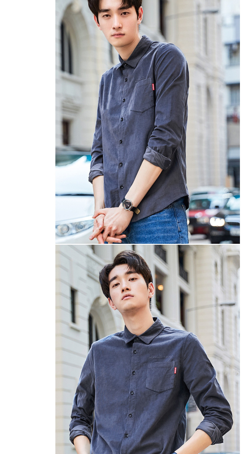 Quần áo Tiancheng 2019 xuân mới nam áo khoác nhung dài tay áo sơ mi Hàn Quốc xu hướng cotton mỏng giải trí áo sơ mi kiểu hàn quốc