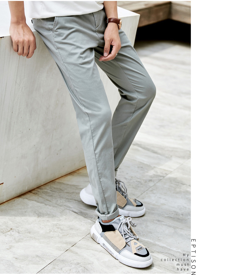 Quần áo Tiancheng 2019 xuân mới quần âu nam dáng suông thẳng xu hướng phiên bản Hàn Quốc của quần lửng nam dài nhỏ quần tây âu