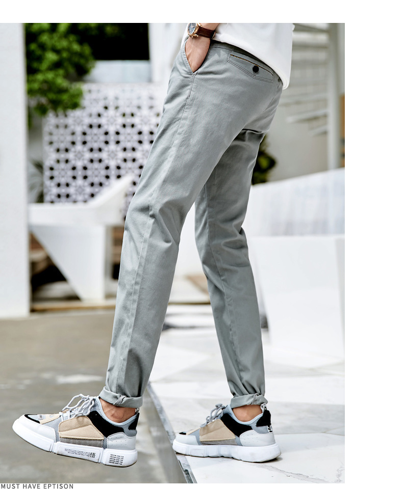 Quần áo Tiancheng 2019 xuân mới quần âu nam dáng suông thẳng xu hướng phiên bản Hàn Quốc của quần lửng nam dài nhỏ quần tây âu