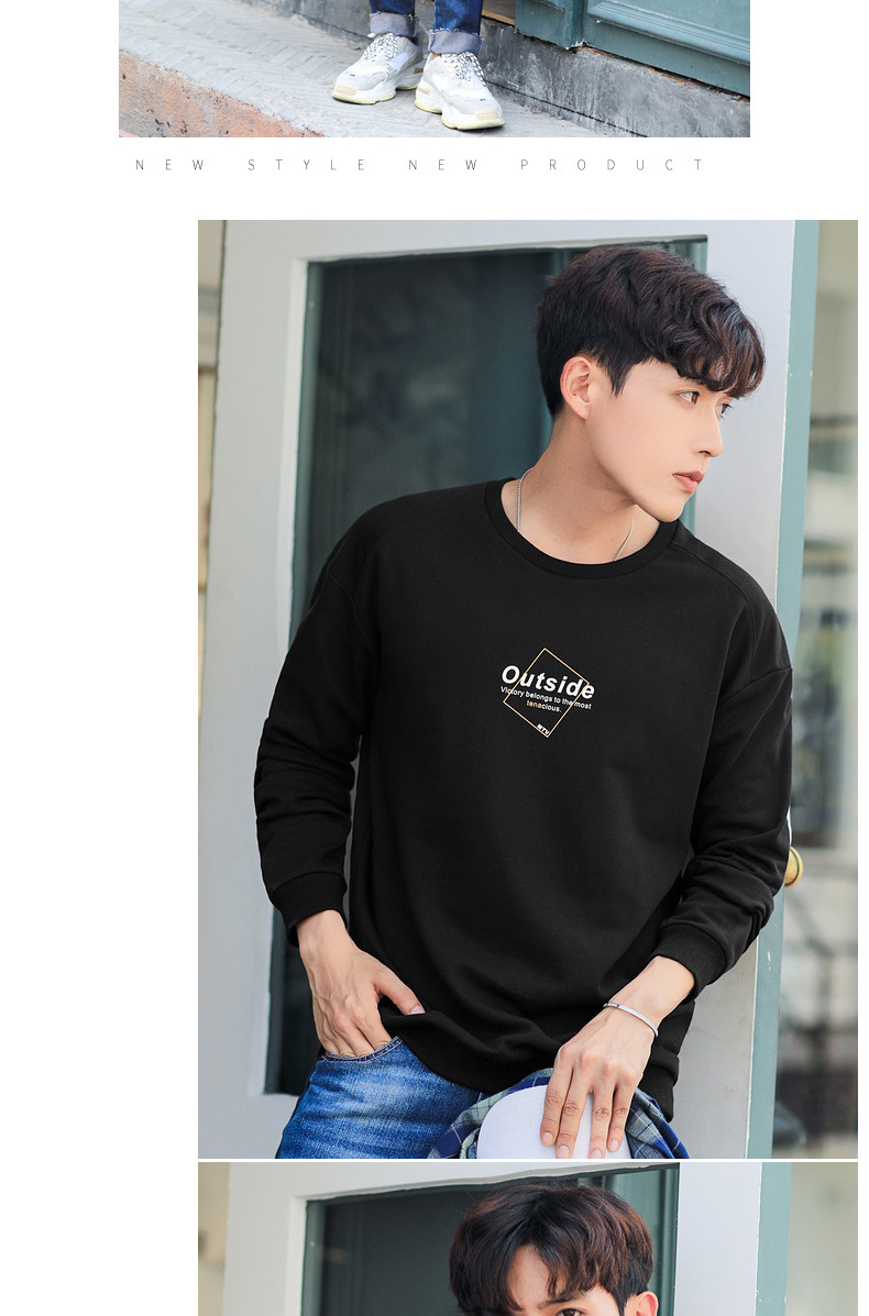 Sản phẩm quần áo Tiancheng 2019 xuân mới áo len nam xu hướng phiên bản Hàn Quốc áo thun cổ tròn in họa tiết tay dài trẻ trung ao hoodie