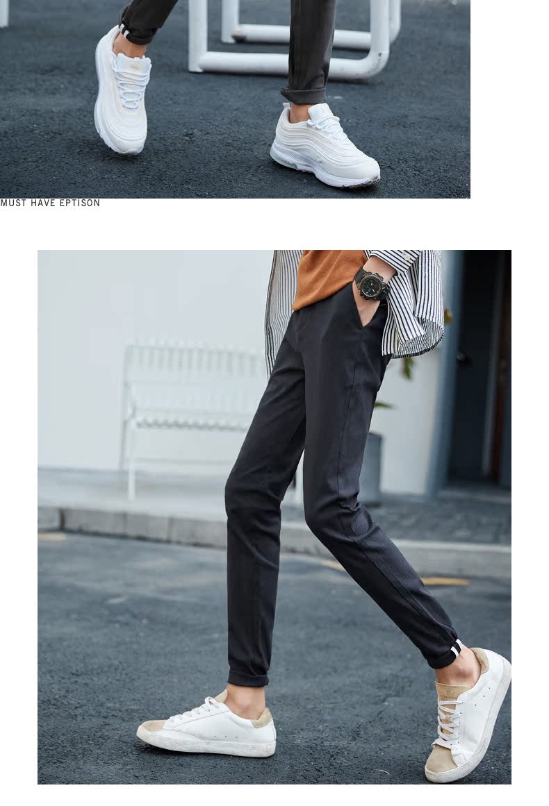 Quần áo Tiancheng 2019 xuân mới quần nam giản dị eo trẻ trung ống thẳng xu hướng quần Hàn Quốc quần thể thao nam