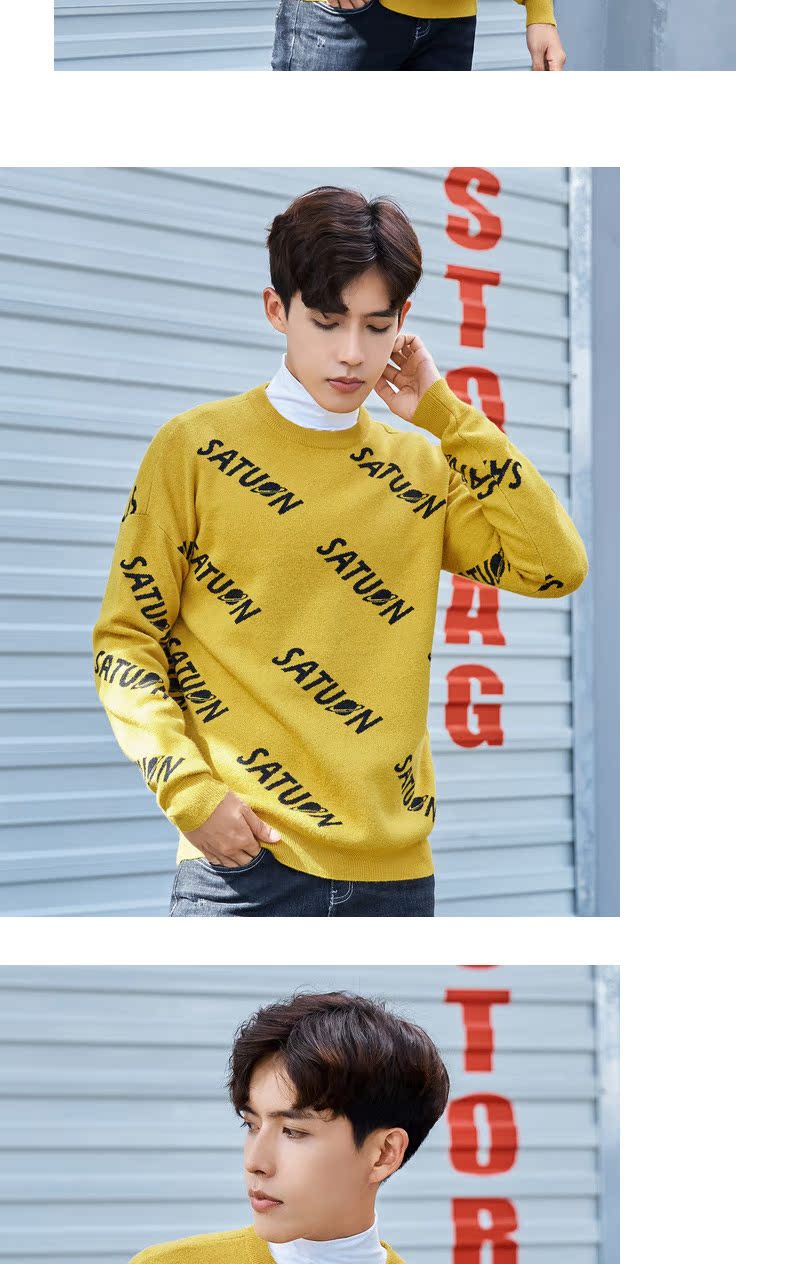 Quần áo Tiancheng 2019 xuân mới xu hướng áo len nam thanh niên Hàn Quốc áo len mùa thu lỏng thời trang nam cao cấp
