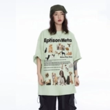 Eptison Meta с принтом кошек и собак, повседневная и модная футболка с круглым вырезом и короткими рукавами, универсальный топ для мужчин и женщин