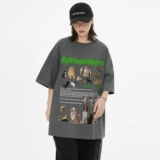 Eptison Meta с принтом кошек и собак, повседневная и модная футболка с круглым вырезом и короткими рукавами, универсальный топ для мужчин и женщин