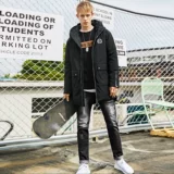 Демисезонная трендовая длинная толстовка с капюшоном, утепленная куртка, 2020, в корейском стиле, средней длины