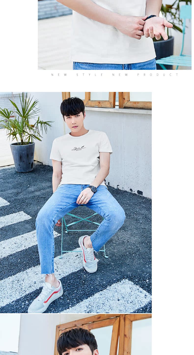 Sản phẩm quần áo Tiancheng 2019 hè mới cho nam áo thun ngắn tay cotton cổ tròn phiên bản Hàn Quốc của áo sơ mi màu trơn Slim đáy áo thun unisex