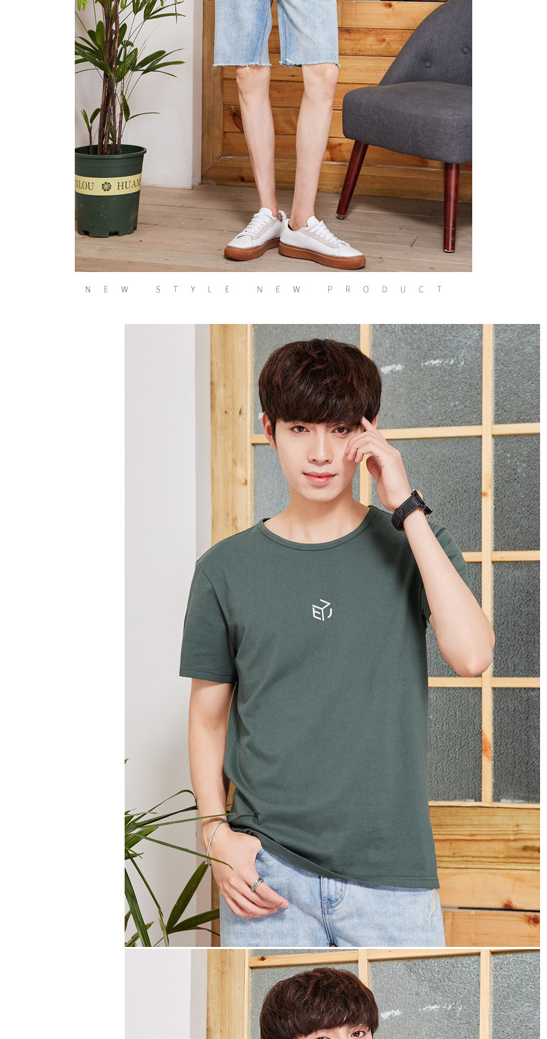 Quần áo Tiancheng 2019 hè mới cho nam áo thun ngắn tay xu hướng phiên bản Hàn Quốc của cotton cổ tròn nam tính từ bi áo thun polo nam