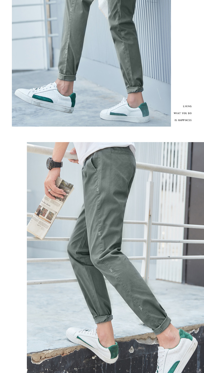 Quần áo Tiancheng 2019 xuân mới quần âu xu hướng nam phiên bản Hàn Quốc của quần dài trẻ trung thêu vi quần thể thao nam