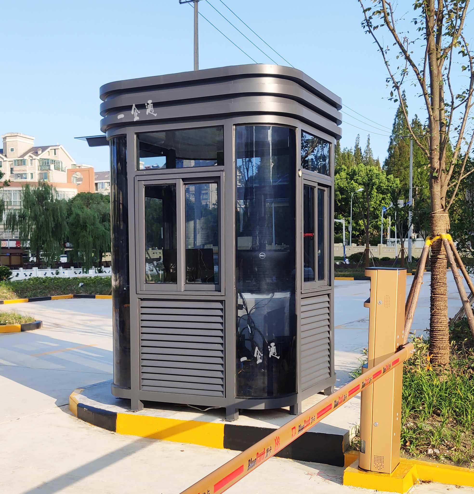 Outdoor Community Security Door Kong Kong Pavilion Stainless Steel Toll Booth Doorman watch Security kiosk Mobile Activity Room