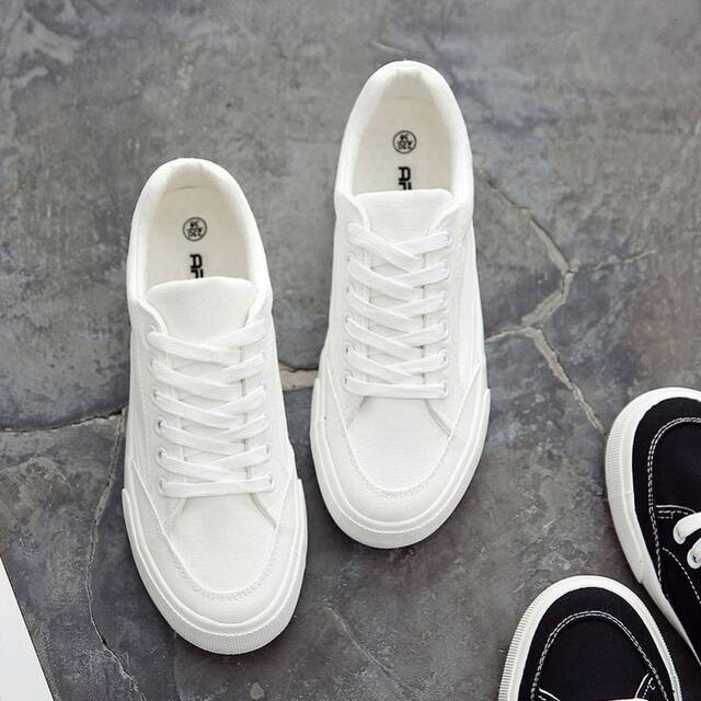 2026 Spring New White Shoes Korean Style Trendy Men's Shoes Versatile Casual Canvas Sneakers Cloth Shoes White Trendy Shoes White Shoes
