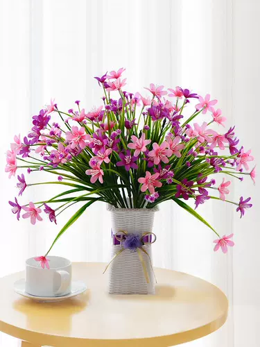 Цветочный горшок в скандинавском европейском стиле, имитация большого букета, шелковый цветок, обеденный стол, лилия, гостиная, пластиковое цветочное украшение, конференц-зал, семья