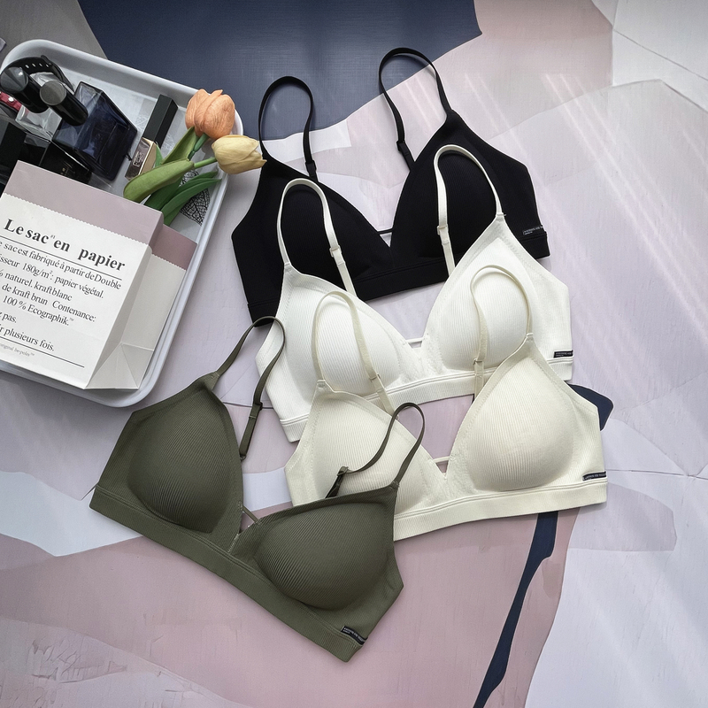 R12B6023 Sexy Deep V Comfortable Wireless Semi-Fixed Cup Bra Lenzing Modal Beautiful Back Underwear
